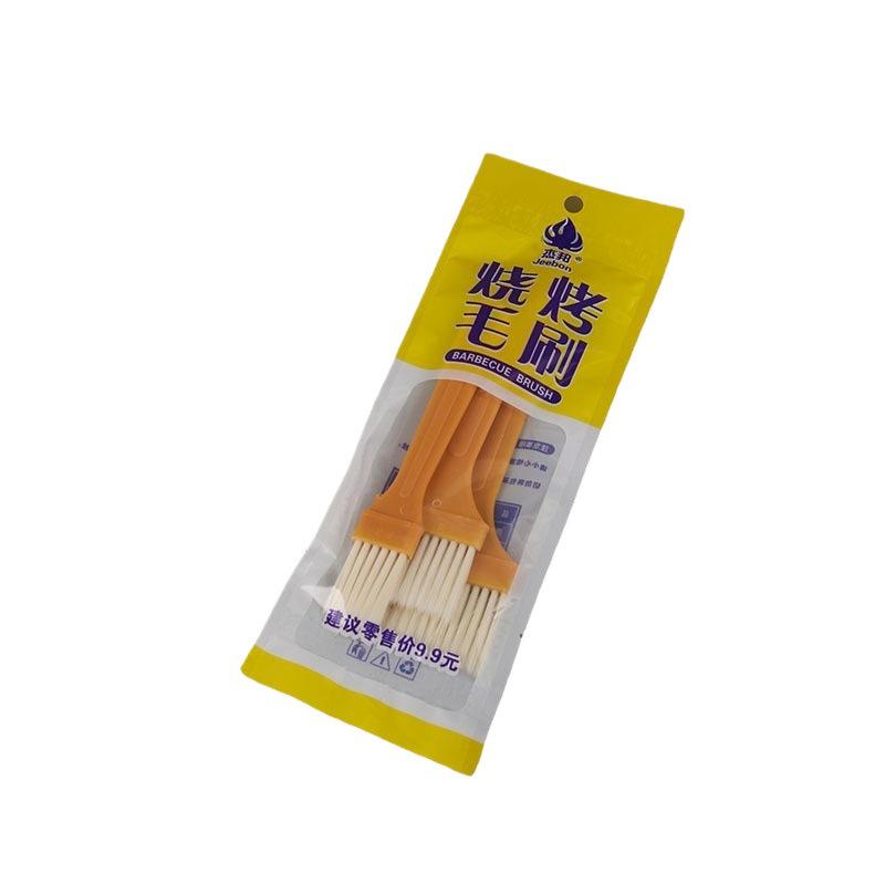 3-Pack Durable Non-Shedding Hair, BBQ, and Oil Brushes In Silver, with Independent Packaging for Baking.