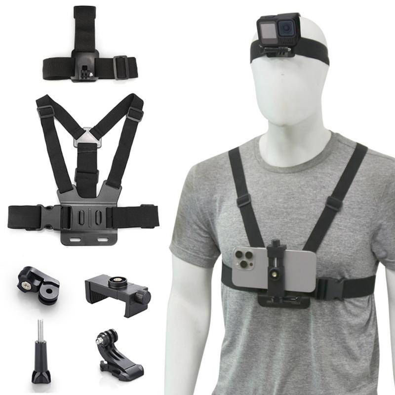 Portable Adjustable Chest Headband Mobile Phone Mount For Sports Recording First Person Perspective Secure Attachment