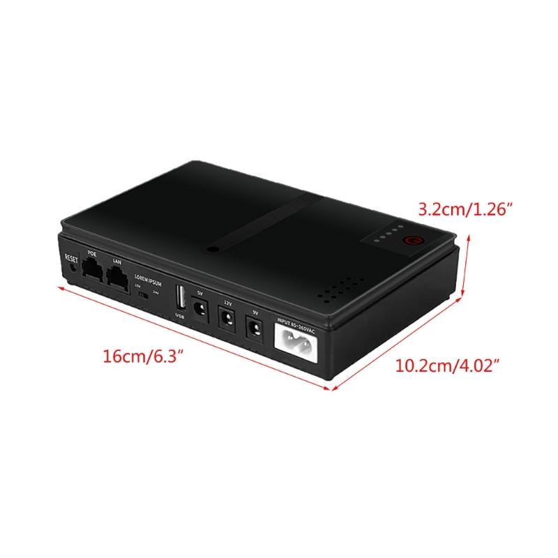 EU Plug UPS Power Supply 10400mAh 5V9V12V Output Uninterrupted Power Supply For House Router Monitor Security Camera