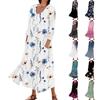 Women's Casual Floral Print Three,Quarter Sleeve Comfortable Pocket Dress