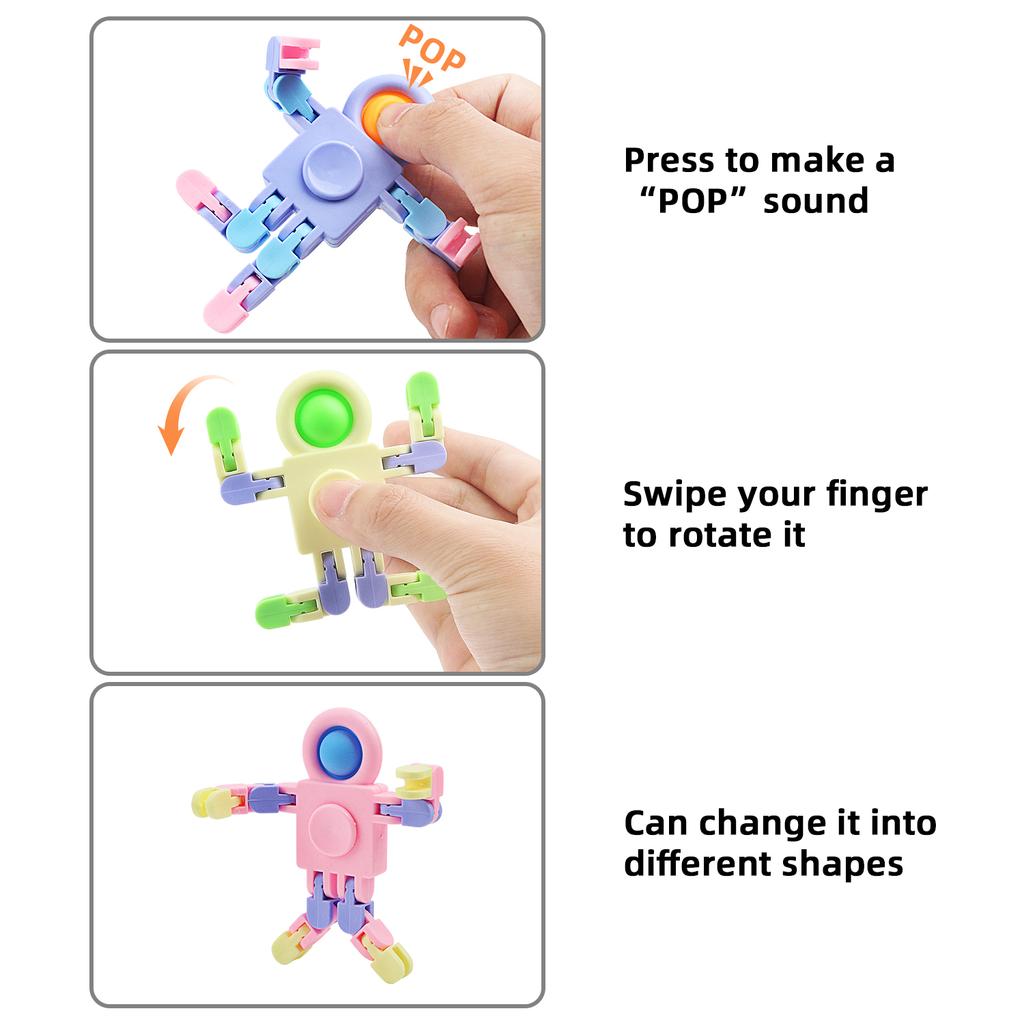 Giroscop cu lanț de astronauți, giroscop cu deformare mecanică, decompresie, jucărie versatilă cu giroscop cu vârful degetelor pentru astronauți