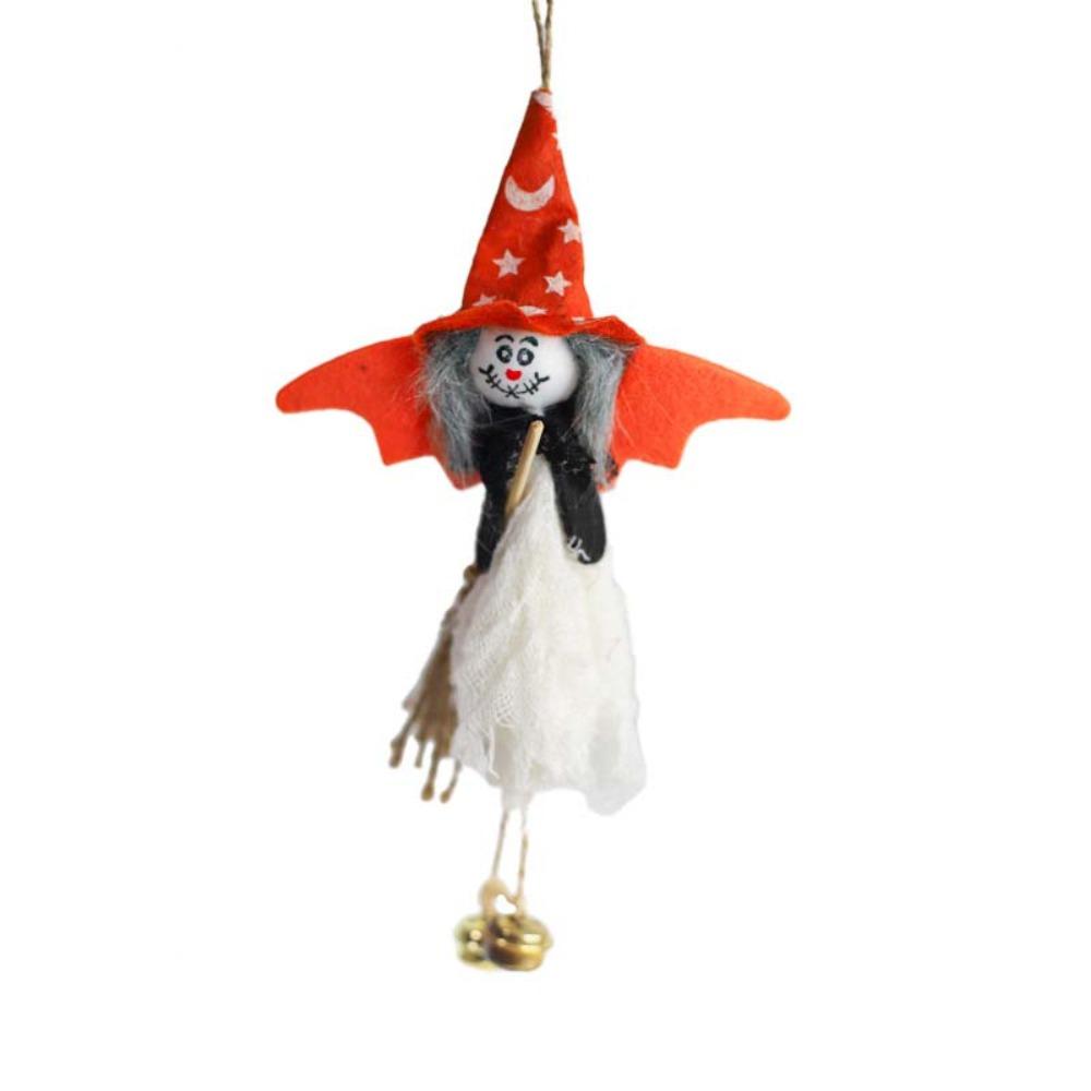 Miniature Halloween Ornaments Plush Hanging Pendant Witch Doll Hanging Classrooms Style 1