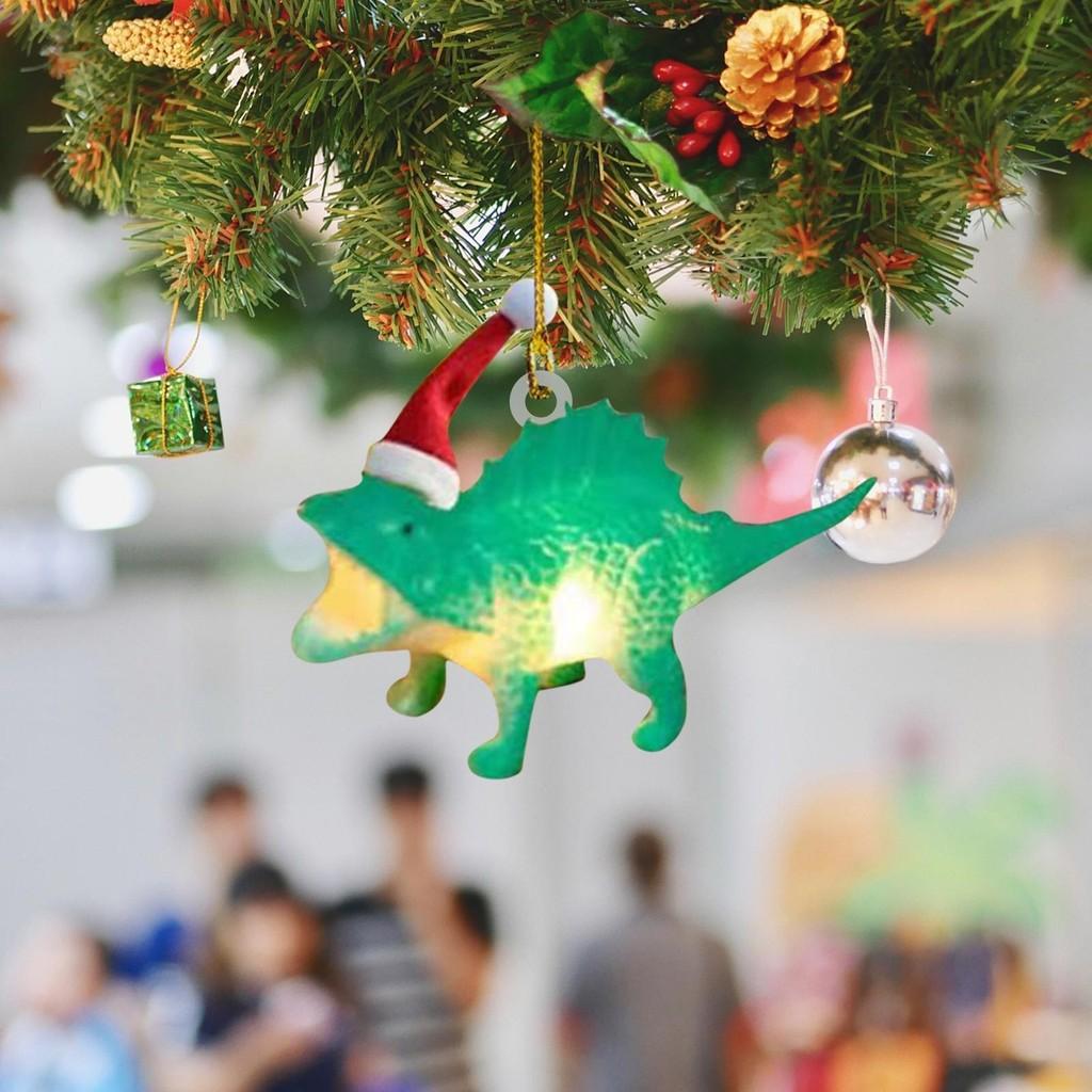 Festive Flat Dinosaur Acrylic Christmas Ornament Cheerful Vehicle Decoration Gift For All Ages
