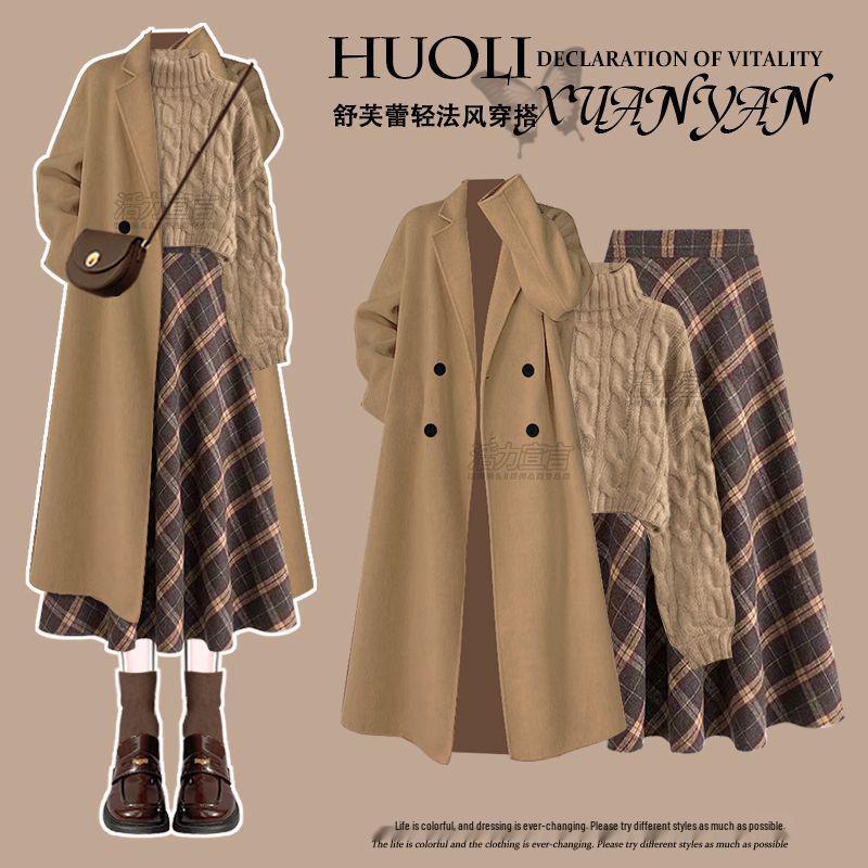 

Women s Petite Wool Trench Coat - Autumn 2025 New Style by Myelard, Super Stylish & Thickened S