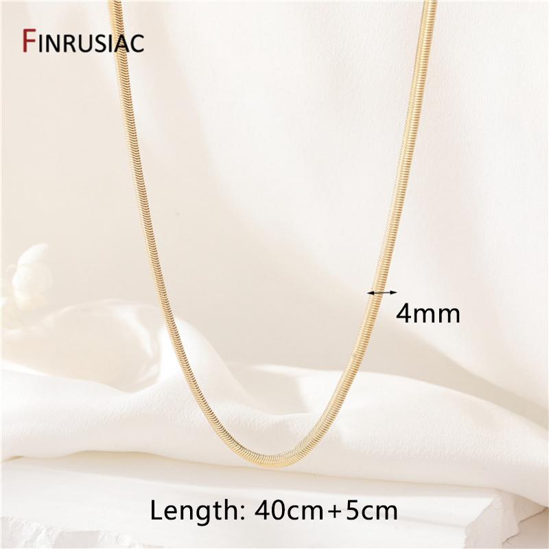 

FINRUSIAC Gold Plated Brass Cuban Link Snake Chains Necklace For Women, New Trendy Neckalce Chains Jewelry Gift For Women