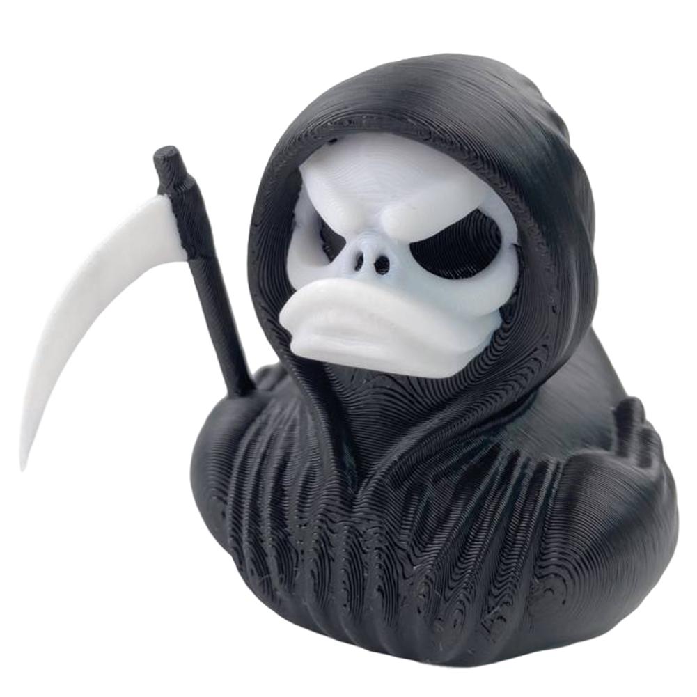 Grim Reaper Duck 3D Printed Grim Reaper Duck Halloween Little Devil Duck for Dashboard Desk Or Spooky Collectible Display