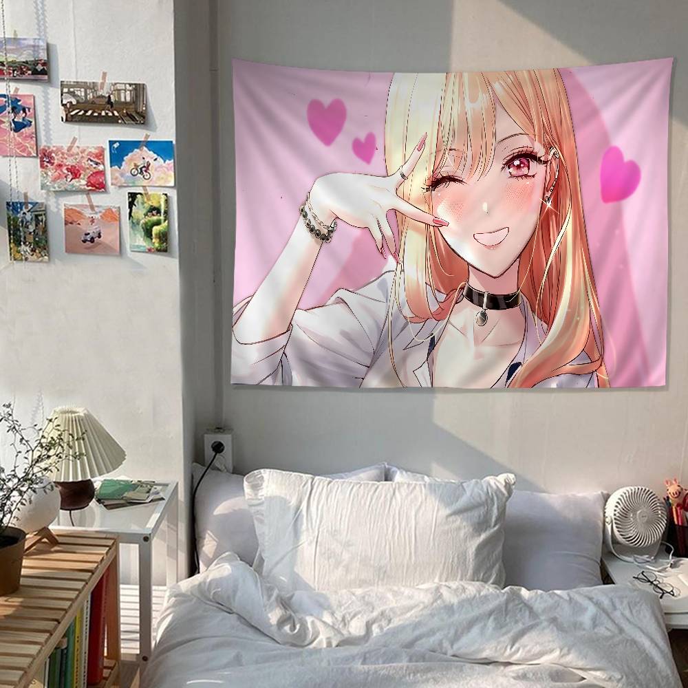 Anime My DressUp Darling Anime Tapestry Hippie Flower Wall Carpets Dorm Decor Wall Hanging Home Decor