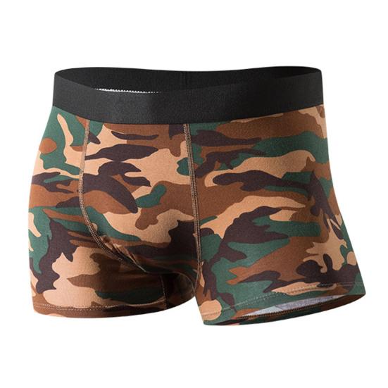 Men Camouflage Print Panties Mid-rise U-convex Breathable Shorts Underwear High Elastic Shorts Briefs