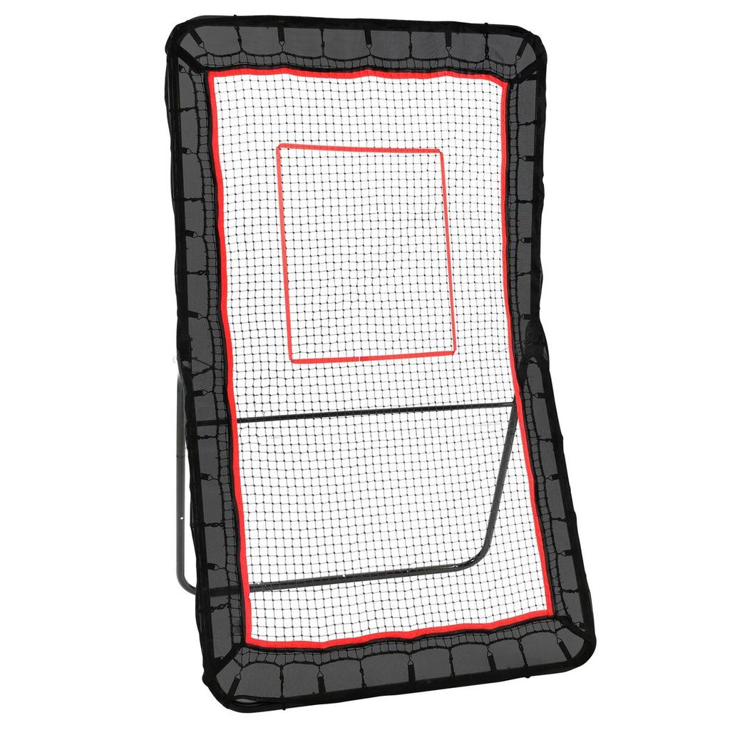 Lacrosse Rebounder for Backyard, 4x7 Ft Volleyball Bounce Back Net, Pitchback Throwback Baseball Softball Return Training Screen, Adjustable Angle
