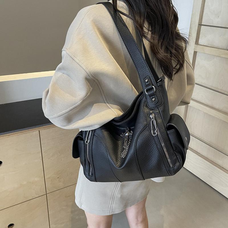 Y2K Daily Commuting Large Capacity Tote Hand Bags Soft Pu Leather Shoulder Bags for Women Quality Crossbody Bags AVE