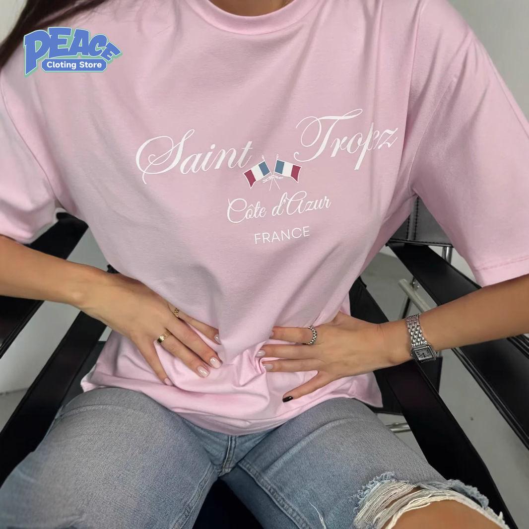 

Fashionable and High-end Letter Printed T-shirt 100% Cotton T-shirt Commute Women s Clothing Summer Fashion Casual Crewneck Top S