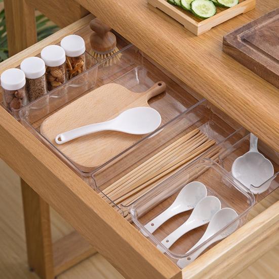 Sada organizérů do zásuvek Velká kapacita Stohovatelný design Víceúčelové Průhledné úložné boxy Organizér na kosmetiku