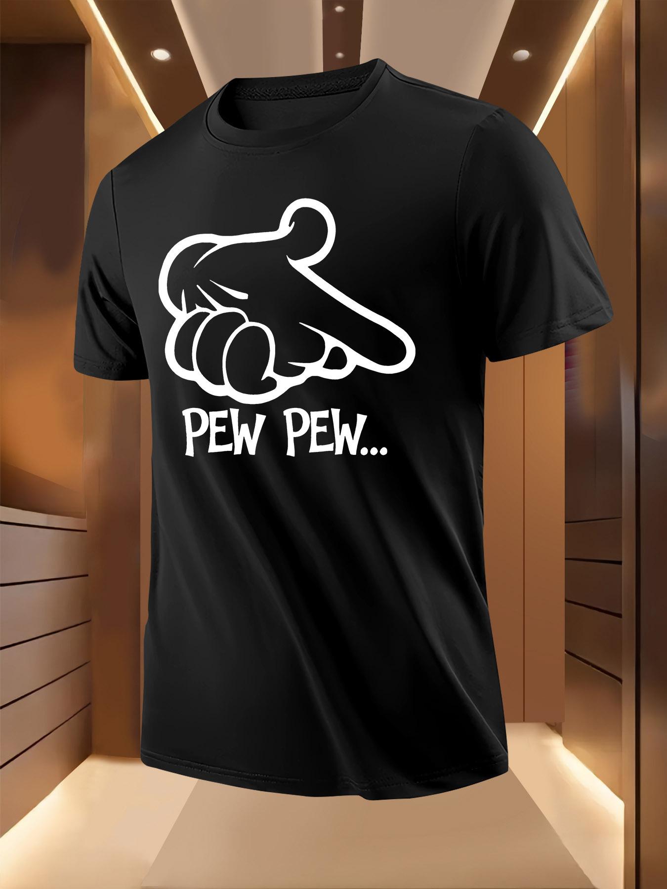 Shooting Gesture Print Tshirt - Breathable Lightweight Po... S