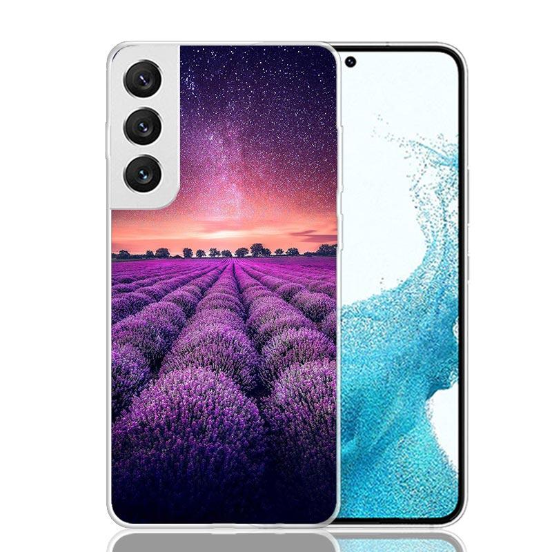 Purple Lavender Flowers Phone Case For Samsung Galaxy S26 S25 Edge S24 S23 FE S22 Ultra S21 Plus S20 + Fundas Cover Coque Galaxy