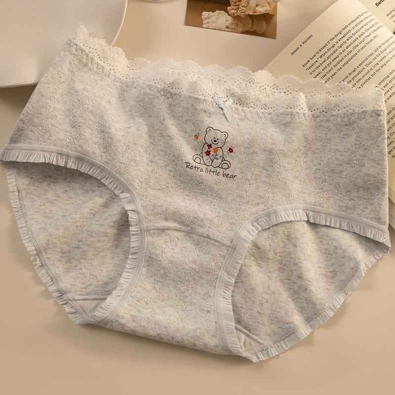 

Girls Spring and Autumn Floral Lace Pure Cotton 10A Antibacterial Crotch Triangle Briefs XL