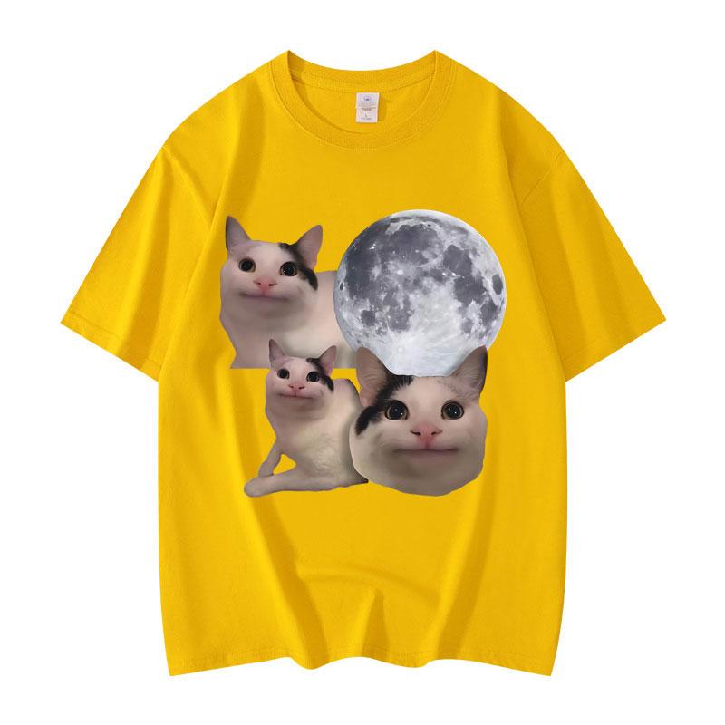 Funny Beluga Cat Meme Graphic T Shirts High Quality Fashion Short Sleeve T-shirts Men Women Casual Oversized T-shirt