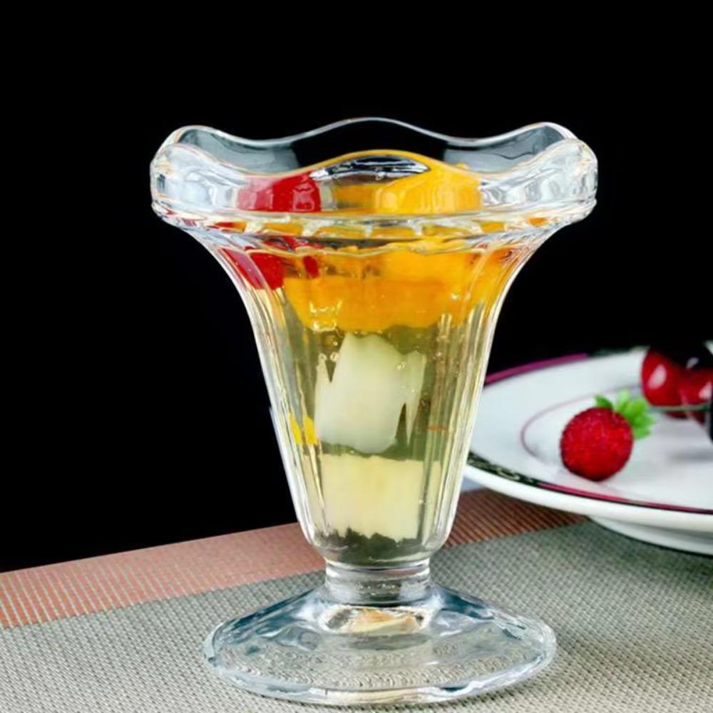 Transparent Ice Cream Cup Elegant Glass Goblet Creative Glass Pudding Cups  Dining Utensils
