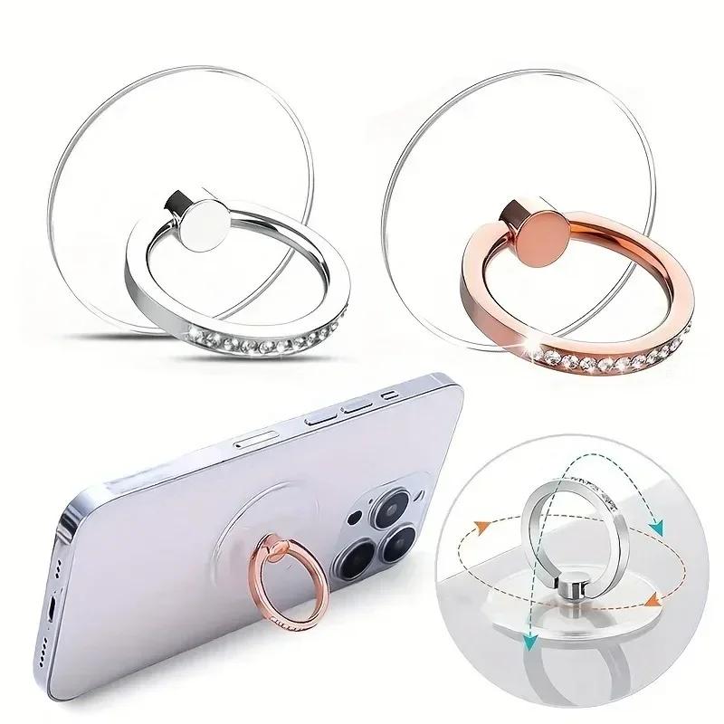 Transparent Circle Finger Ring Mobile Phone Holder Accessories Car Mount Universal Holder Cellphone Bracket for Men and Women