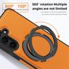 For Samsung Galaxy S25 FE Case with Ring Kickstand Magnetic Case PU Leather Back Cover