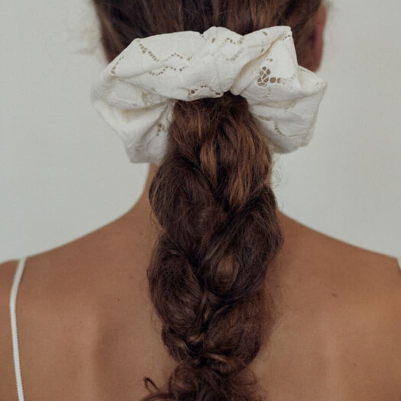 Elizabeth Moments Suede Lace Scrunchie