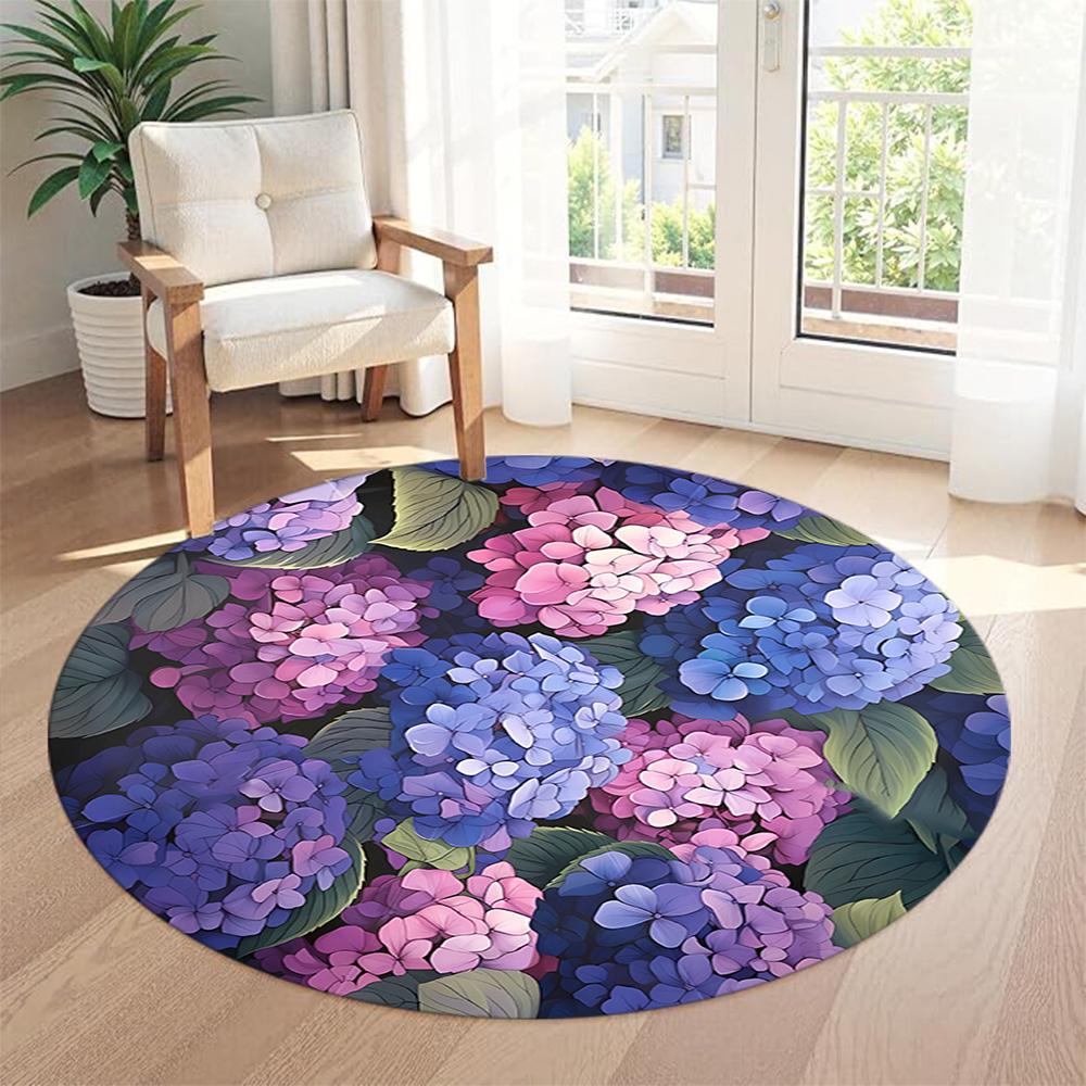 Flower Round Carpet Suitable for Study room Bedrooms Foyer Balcony Anti-slip Round Rug Office home decor Perfect Gift for Valentine’s Wedding Birthday