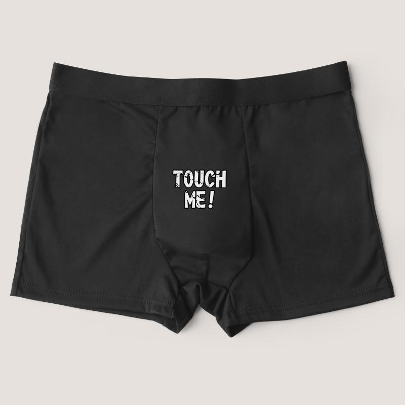 

Varsbaby Мужские трусики с забавным принтом Touch Me, тонкие модные трусики XXL чёрный