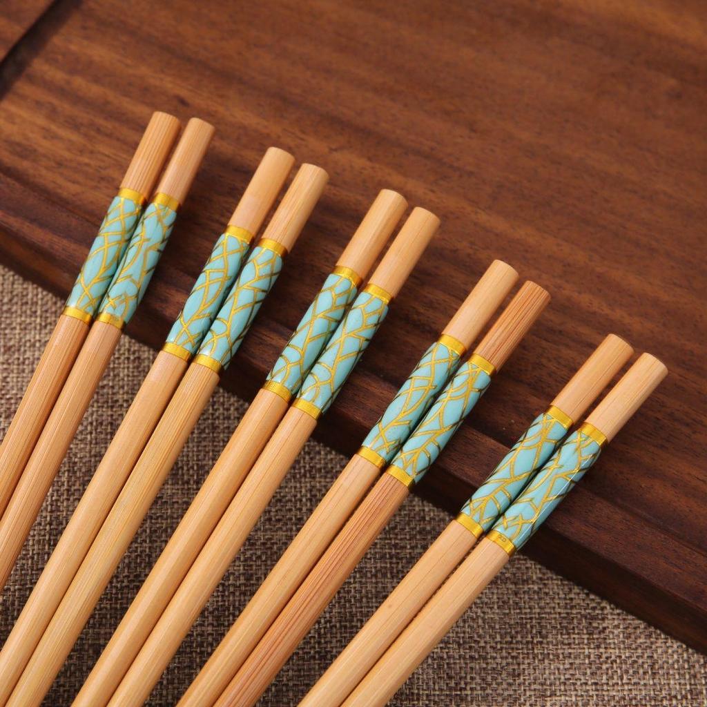 High-Grade Single-Use Anti-Slip Bamboo Chopsticks - Mildew-Resistant, Eco-Friendly, Color-Coded Chinese Style