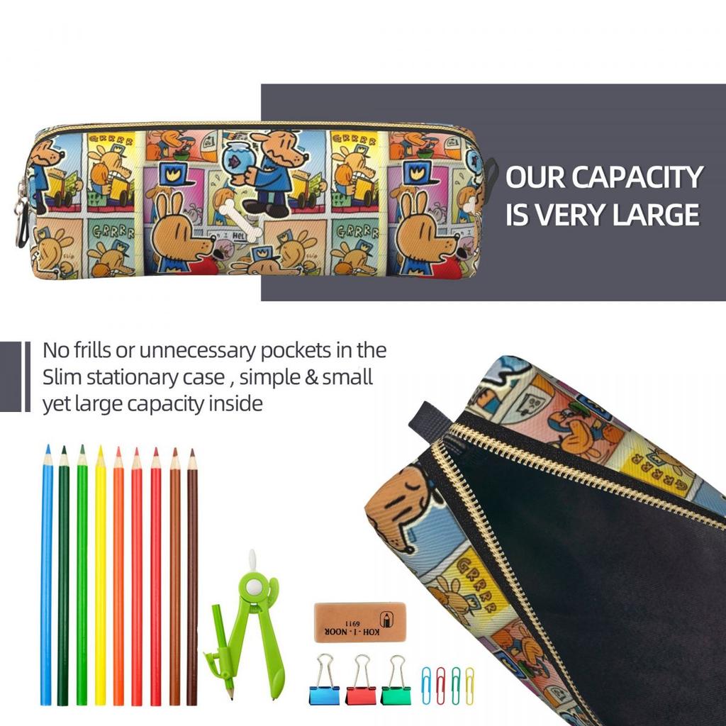 Dog Man Manga Federmäppchen Federmäppchen Stiftehalter für Schüler Große Kapazität Tasche Schüler Schulgeschenke Zubehör