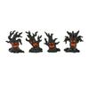 4Pcs Halloween Tree Ghostly Collectible Miniature Figurine Horror Resins Figure for Festivals Garden Landscape Ornaments