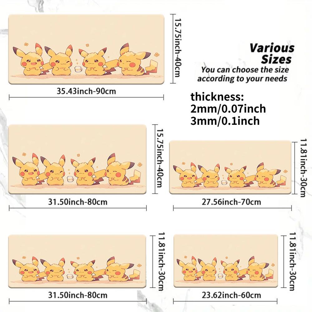 Pokemon Kanto Starters Winter Desk Mat NonSlip Washable Gaming Mouse Pad 30x80x0.2cm