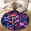 1pc Colorful Floral Mandala Round Carpet, Made of Polyester,Perfect for Decorating Office Chairs, Living Rooms,Vibrant Decorative Rug
