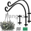 For 2pcs Heavy Duty Hanging Plant Bracket 16inch Outdoor Wall Curved Hanging Bracket For Hanging Flo 25-26s