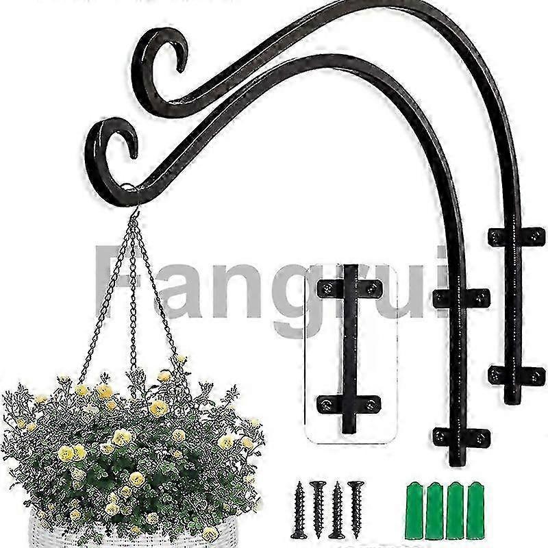 For 2pcs Heavy Duty Hanging Plant Bracket 16inch Outdoor Wall Curved Hanging Bracket For Hanging Flo 25-26s
