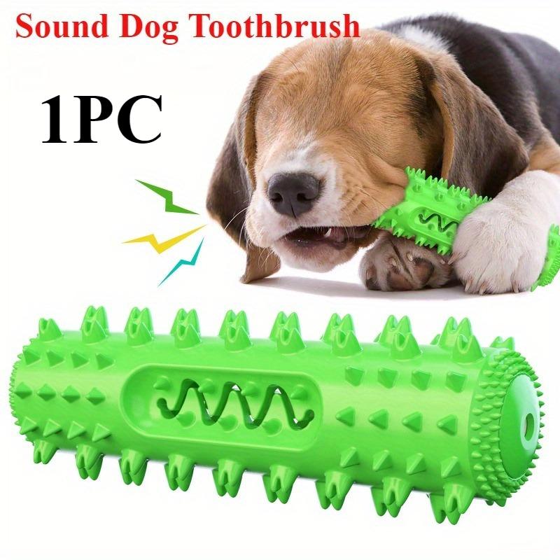 

Squeaky Dog Toothbrush Chew Toy - Sawtooth Teeth Cleaning Stick with Treat Dispenser
