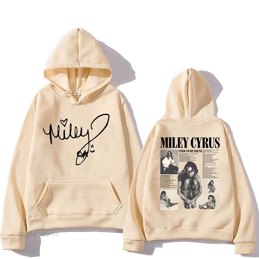 Singer Miley Cyrus Hoodies Long Sleeve Casual Hooded Sweatshirts Hip Hop Graphic Printing Pullovers Hooded Sudaderas Mens