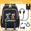 Stilvoller Cuphead Rucksack mit USB-Ladeanschluss für Kinder und Jungen für den Schulgebrauch