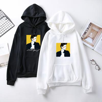 Ladies Printed Loose Hooded for Women Autumn Winter Plush Long Sleeved Hoodies Sweatshirt Top