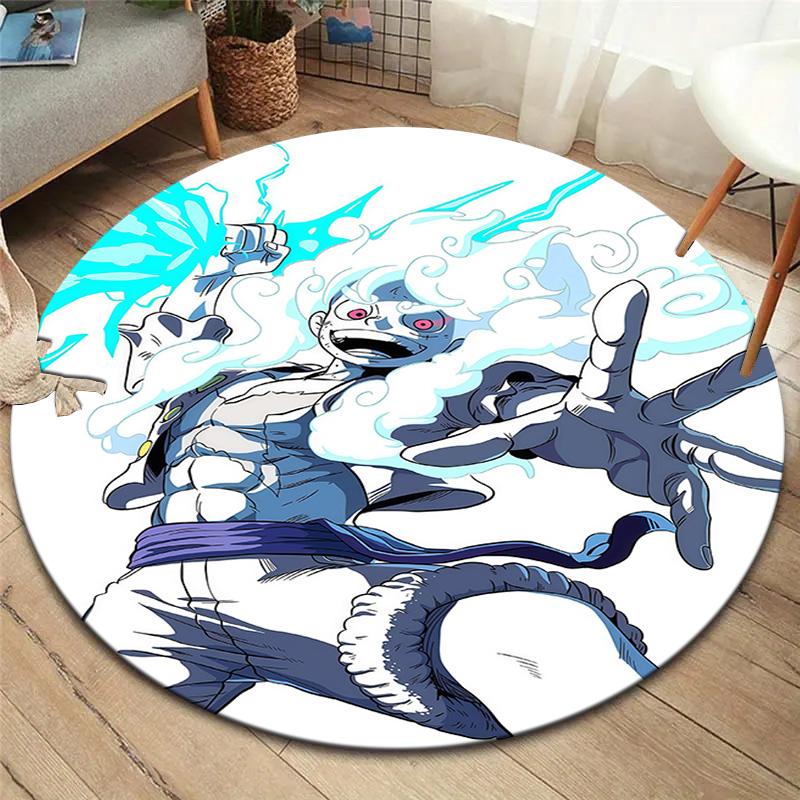 One Piece Gear Round Area Rug Carpet Rug For Living Room Bedroom Sofa Playroom Decor Nonslip Floor Mat