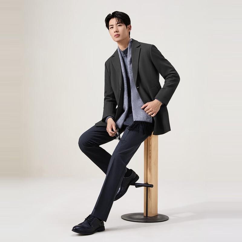 Septwolves Men's 23.5% Wool Casual Overcoat