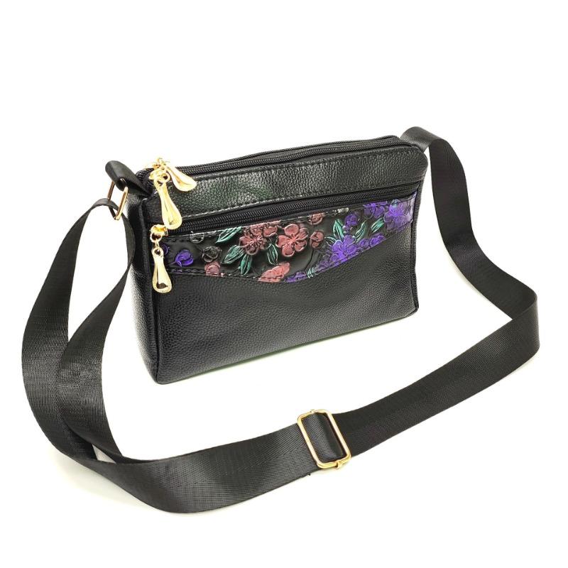 

New oblique span shoulder bag double-layer casual and fashionable middle-aged women s bag mother bag wide woven belt