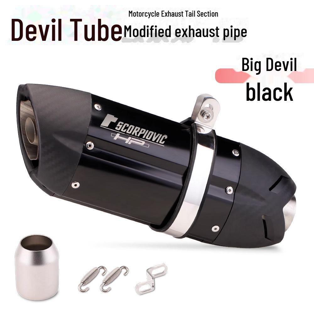 51MM Universal Motorcycle Race Muffler - Big Devil Tail Exhaust for 600 250SR 321R
