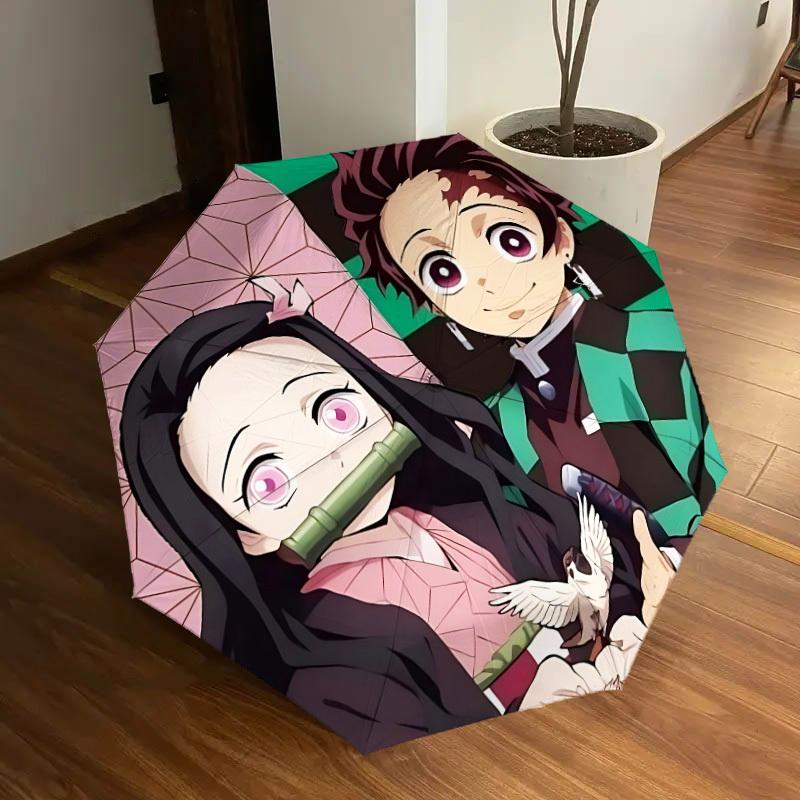 

1pc Demon Slayer Kimetsu Automatic Umbrella | Portable Foldable 8-Rib Manual Open, Casual Accessory, Durable Canopy yy250905045