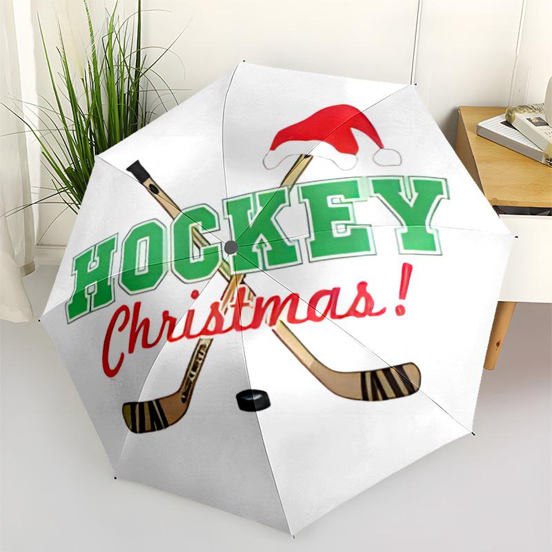 Hockey Snowflake Automatic Umbrella Compact & Durable 8-Rib Design Compact Design All-Season Travel Fashion Lovers Gift for Festivals