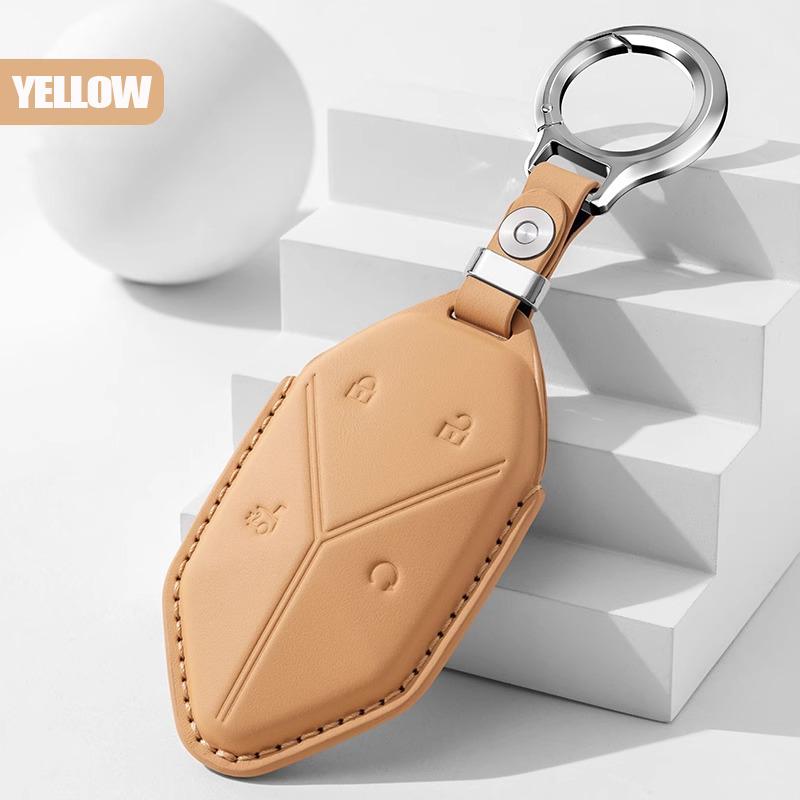Leather Car Key Cover For BYD Equation Leopard 5 2023-2025 Leopard 8 2025 Custom Fit Key Accessories