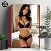 O Placă Veche din Fier cu o Frumoasă Sexy (Semn rectangular de vânătoare) pentru Decorarea Pereților Interiori în Case Cafenele Baruri Livi
