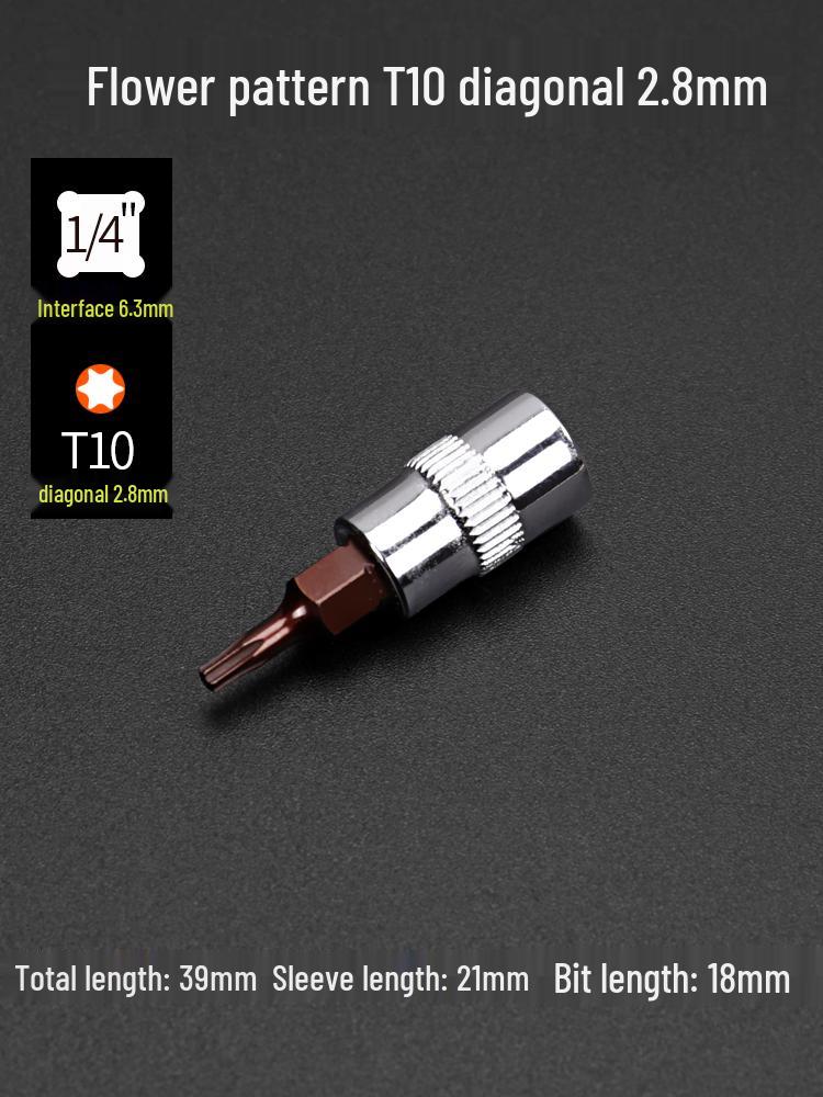 Compact Hex Torx Socket & Phillips Screwdriver Set, T30 Flower Bit