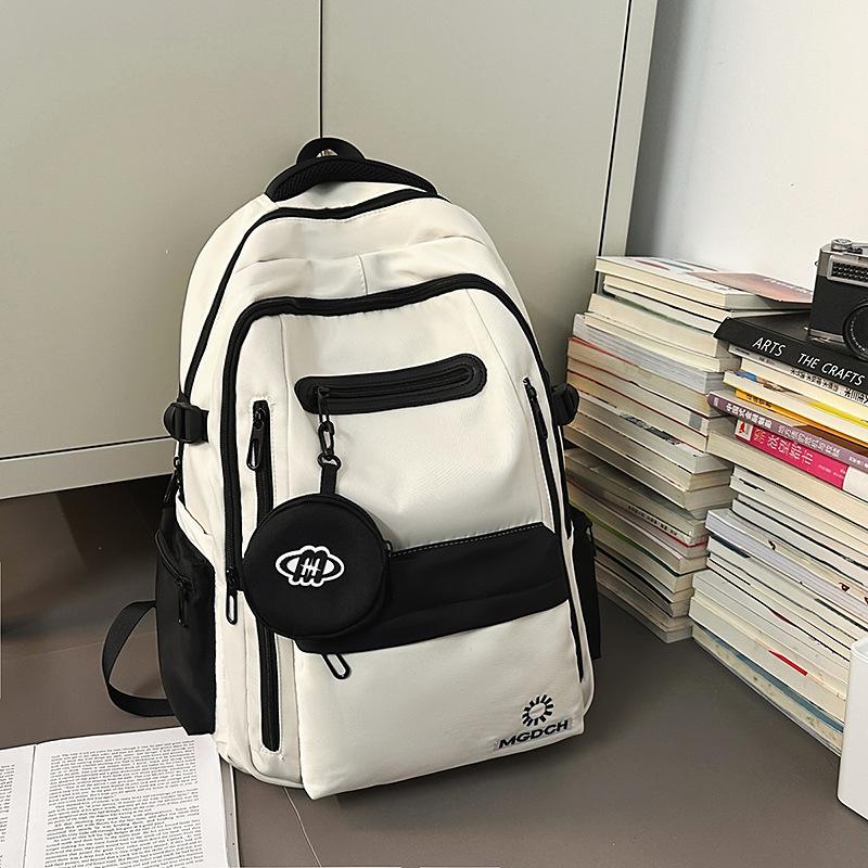 New High-value Solid Color Backpack, Couple Casual Simple and Lightweight Travel Large-capacity Backpack