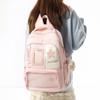 Cute Nylon Backpack for Women – Star Patch Design School Bag with Front Pocket for Everyday Use
