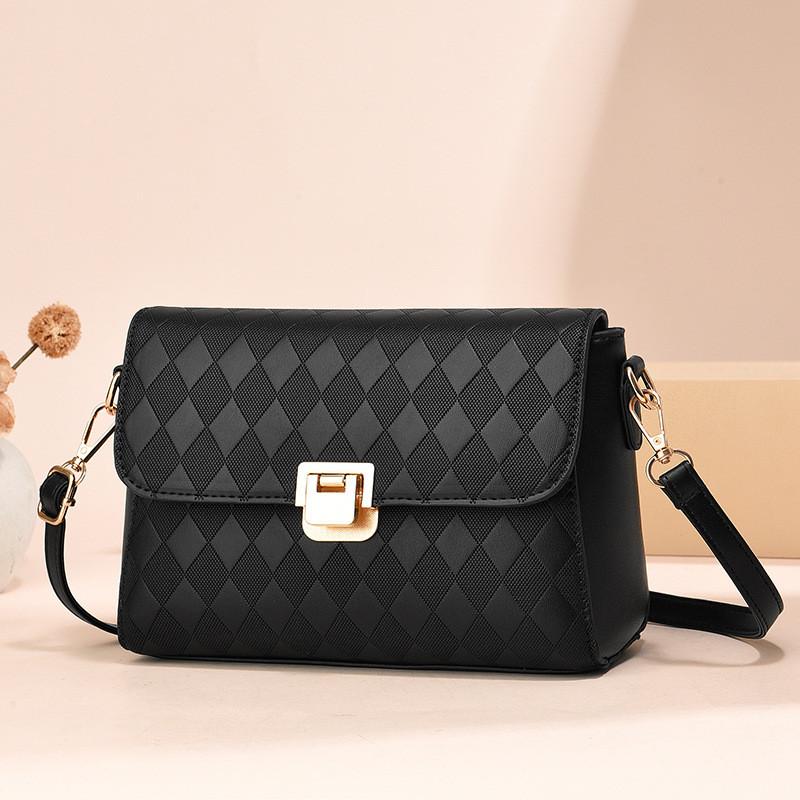 Classic Black Quilted Small Crossbody Bag Modern Casual Shoulder Purse For Fashion Forward Women Black