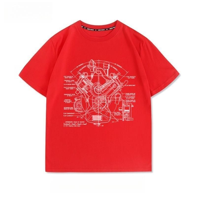 New Big V8 Engine Modified Custom Auto Repair Culture Printed High Quality Round Neck Mens and Womens Short Sleeve TShirts